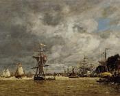 尤金布丹 - Anvers, Boats on the Ecaut